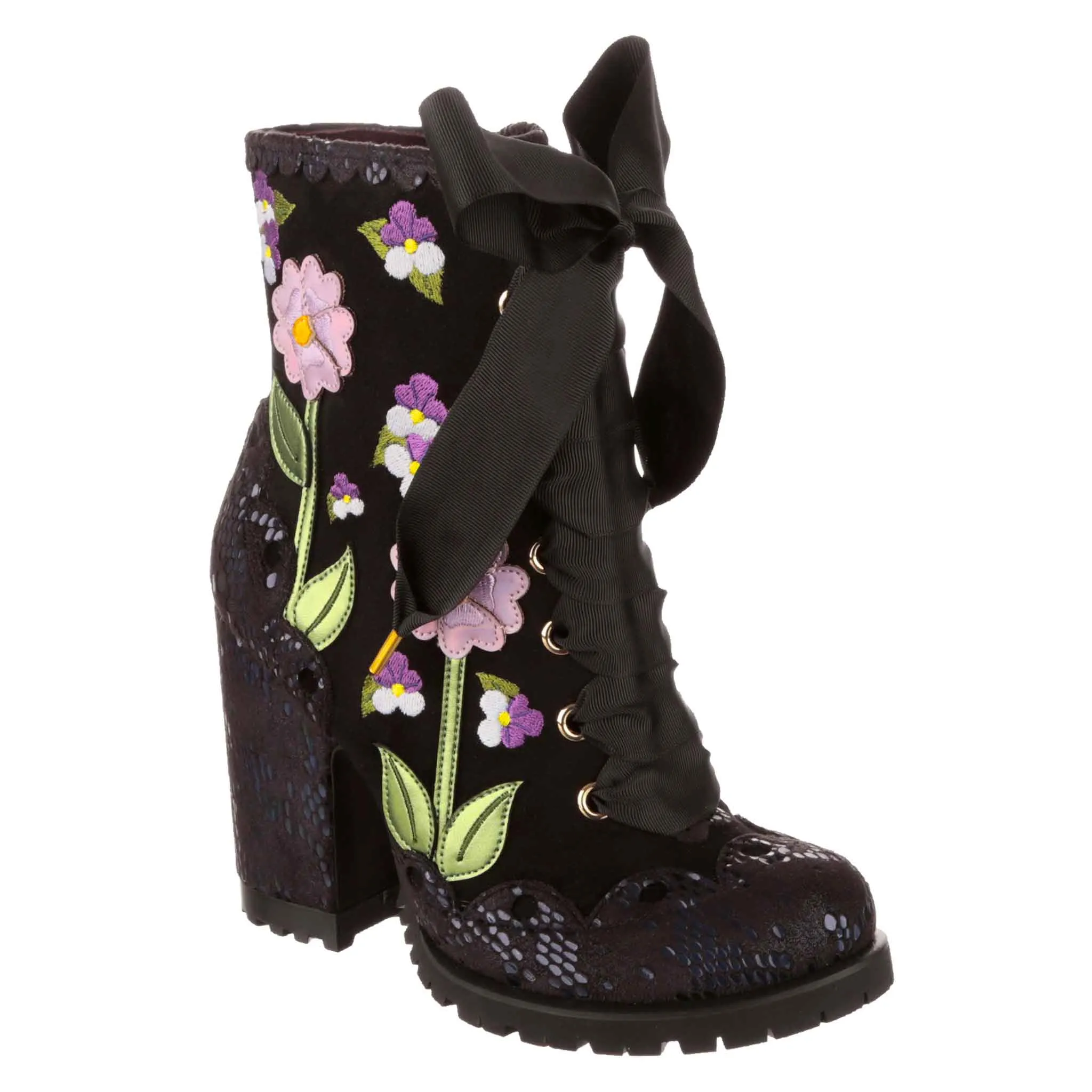 Irregular Choice Womens Vibrant Violets High Heel - Black