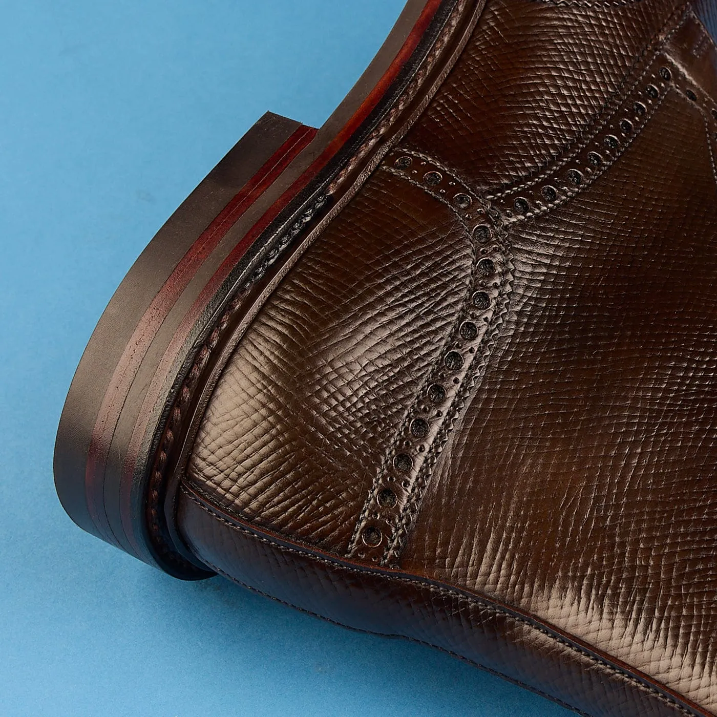 Wide toe box Comfortable Padding Islay Dark Brown Hatch Grain Cordovan