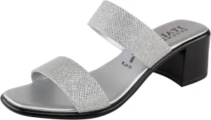 ITALIAN Shoemakers Frannie Womens Chunky Block Heel Strapped Sandal Dressy Open Toe Slide for Women