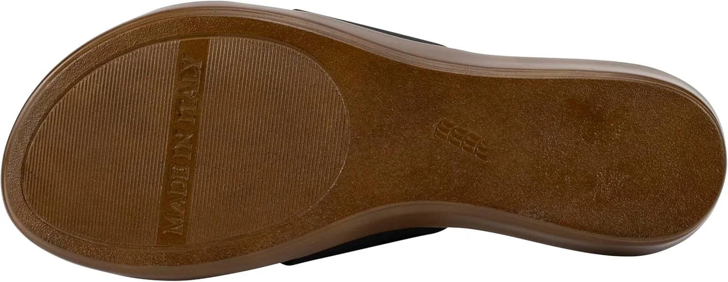 ITALIAN Shoemakers Women's Sofy Wedge Sandal, Comfort Casual Open Toe – Made in Italy, 1.5" Heel