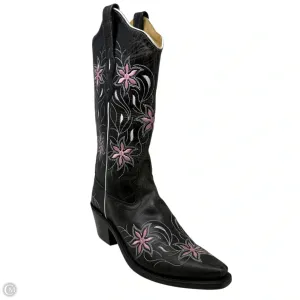 Jama Snip Toe Western Boots By Old West In Black & Pink, Size: 6 Slip Resistant Rainy Day Commuter Comfort arch