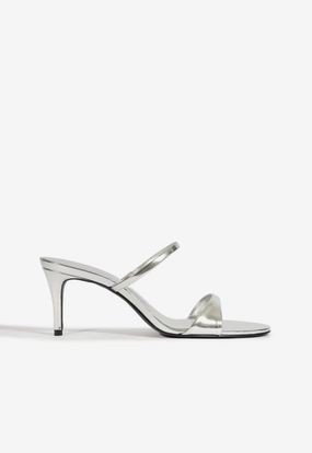 Jessica Mid Mule Metallic Sandal Recyclable Packaging