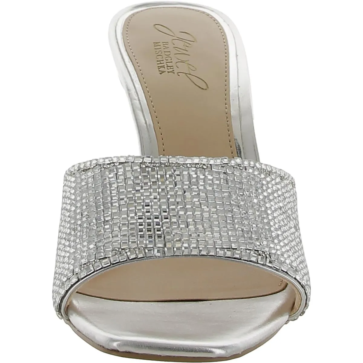 Jewel Badgley Mischka Womens Allison Embellished Slip-On Slide Sandals