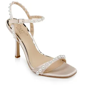 Jewel Badgley Mischka Womens Damaris Pearl Open Toe Heels