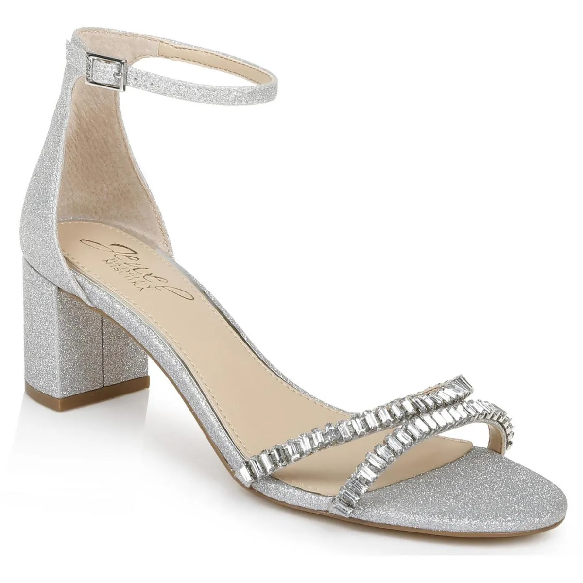 Jewel Badgley Mischka Womens Joanne Embellished Ankle Strap
