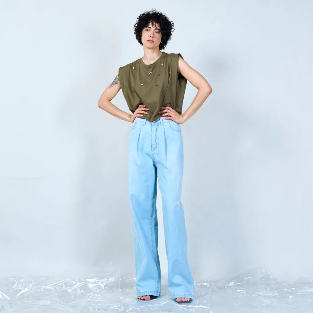 Jewel embellished t-shirt wholesale
