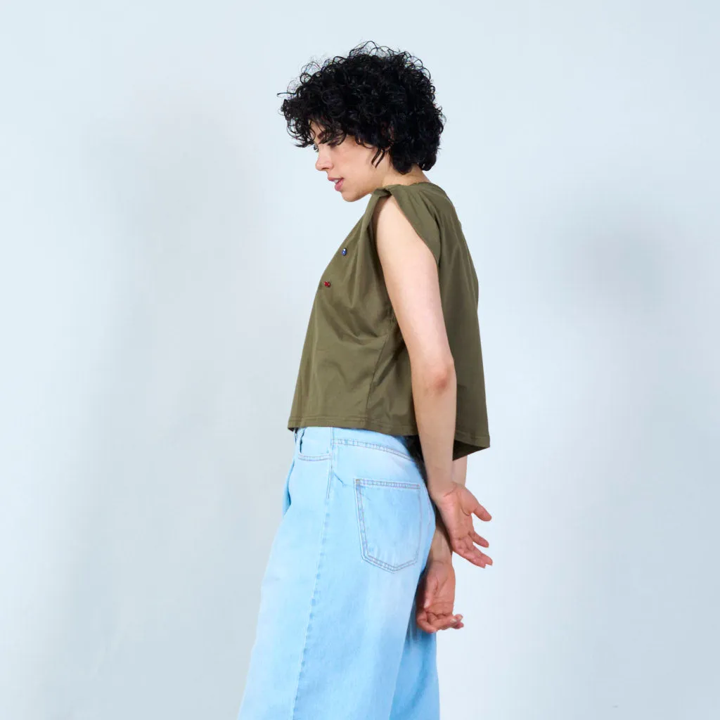 Jewel embellished t-shirt wholesale