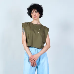 Jewel embellished t-shirt wholesale