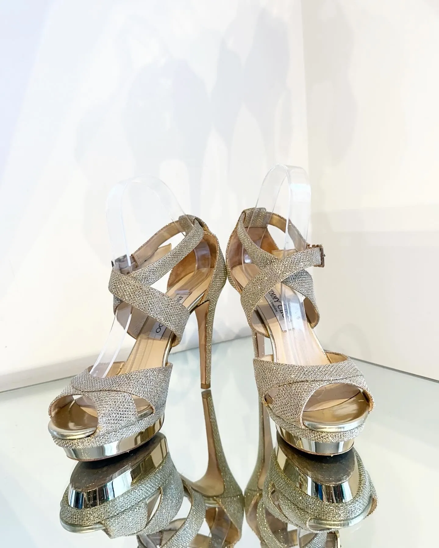 JIMMY CHOO Glitter Platform High-Heels