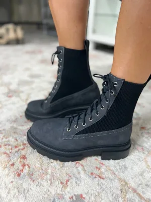 Journey Sueded Lace Up Boot, Charcoal