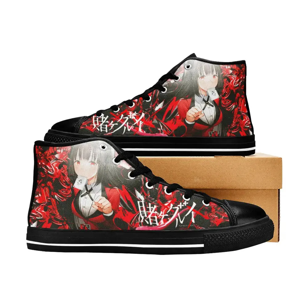 Kakegurui Compulsive Gambler Jabami Yumeko Shoes High Top Sneakers for Kids and Adults