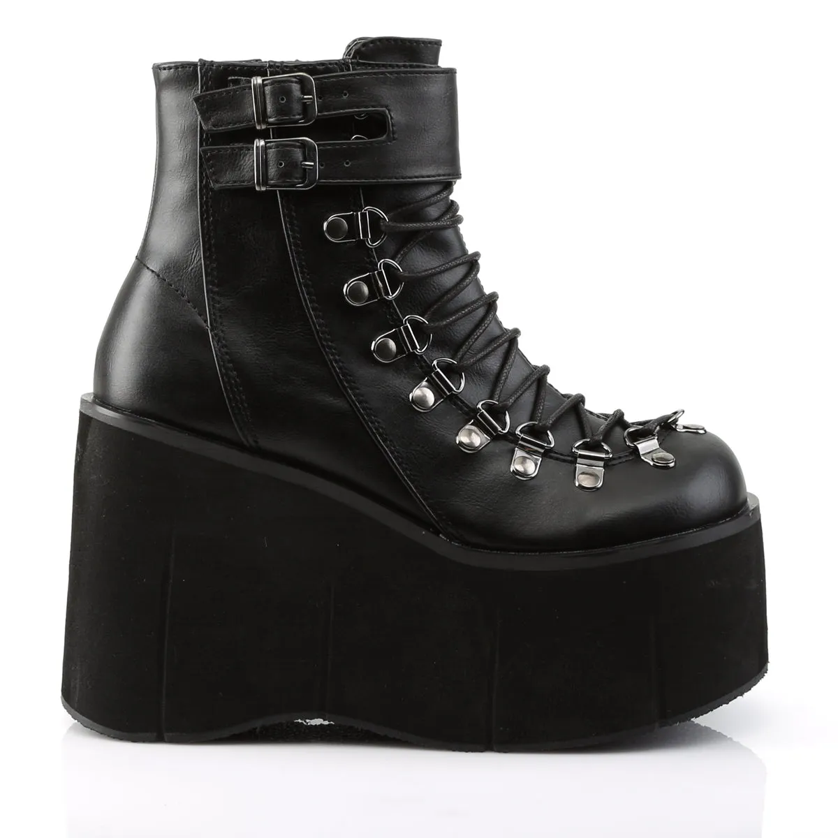 KERA-21 DemoniaCult Black Vegan Leather Sexy Women's Ankle Boots (Alternative Footwear)