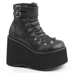 KERA-21 DemoniaCult Black Vegan Leather Sexy Women's Ankle Boots (Alternative Footwear)