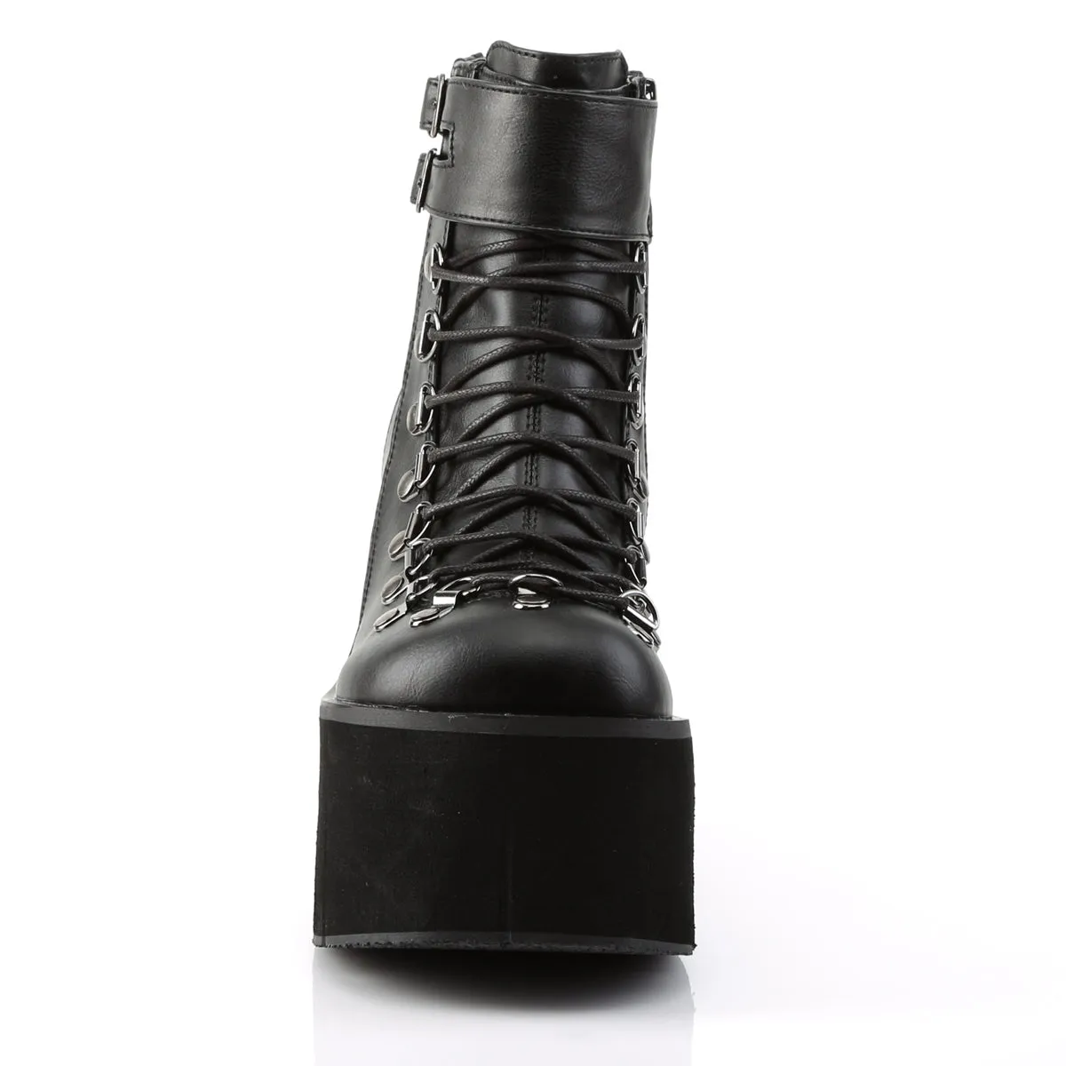 KERA-21 DemoniaCult Black Vegan Leather Sexy Women's Ankle Boots (Alternative Footwear)