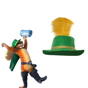 Kids Puss in Boots: The Last Wish Cosplay Hat Cap With Feather Outfits Halloween Carnival Party Costume Accessories