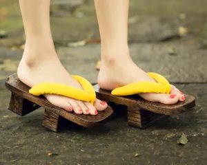 Kimono Wooden Sandals 【Basic Yellow】