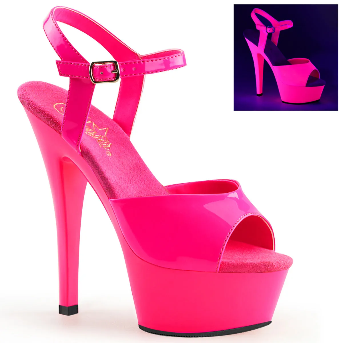 KISS-209UV Pleaser Neon H. Pink Sexy Platform Shoes (Pole Dancing Heels)