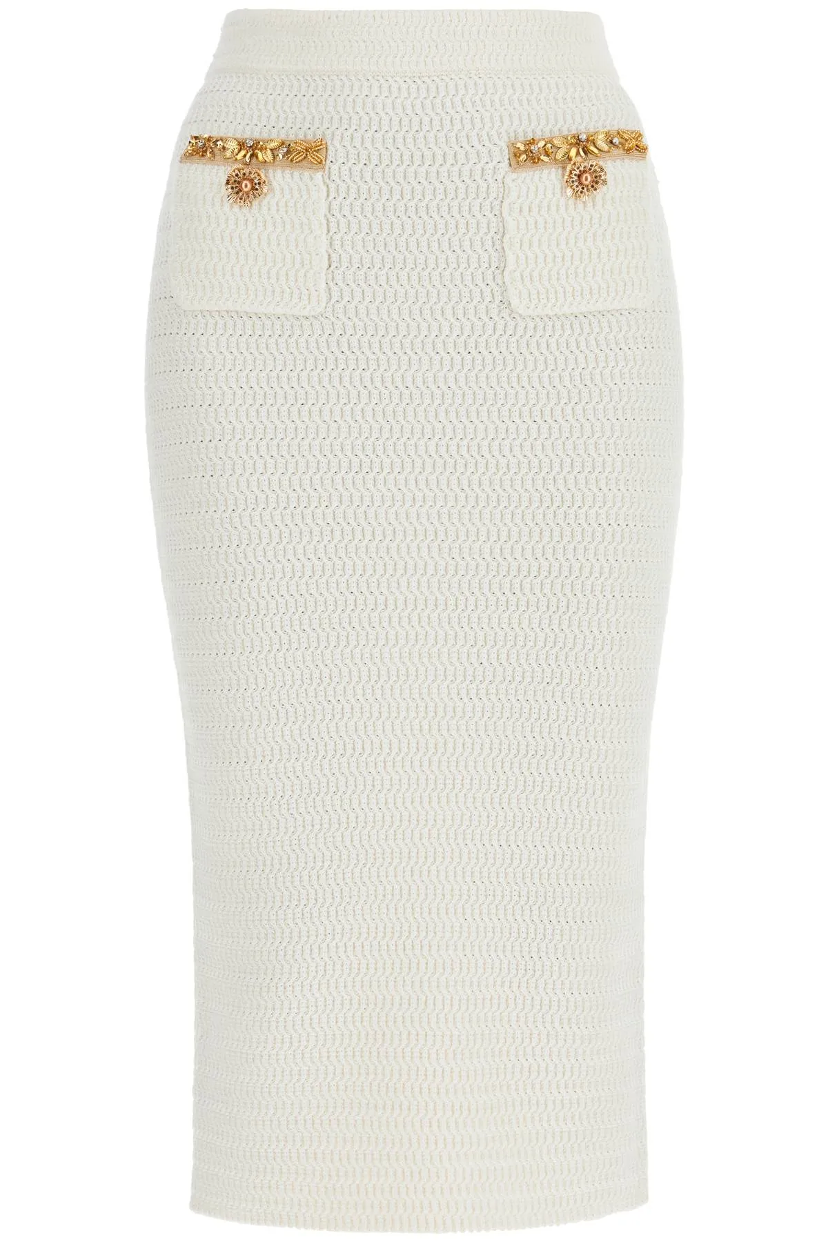 'knitted lurex midi skirt