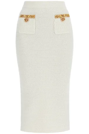 'knitted lurex midi skirt