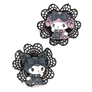 Kuromi & My Melody Lolita MeloKuro Lace Pin Set