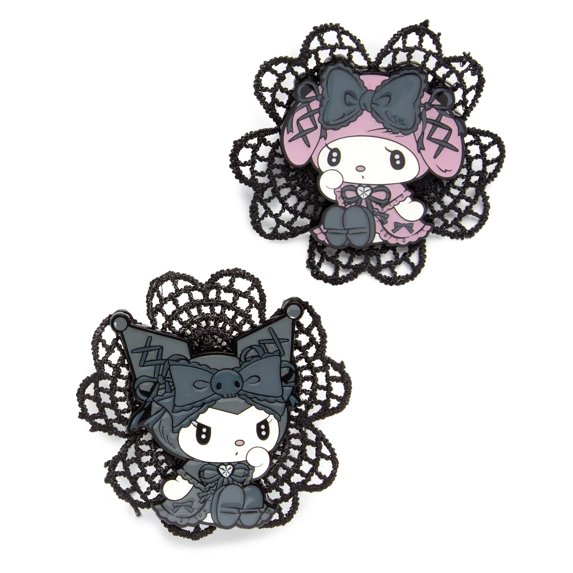 Kuromi & My Melody Lolita MeloKuro Lace Pin Set