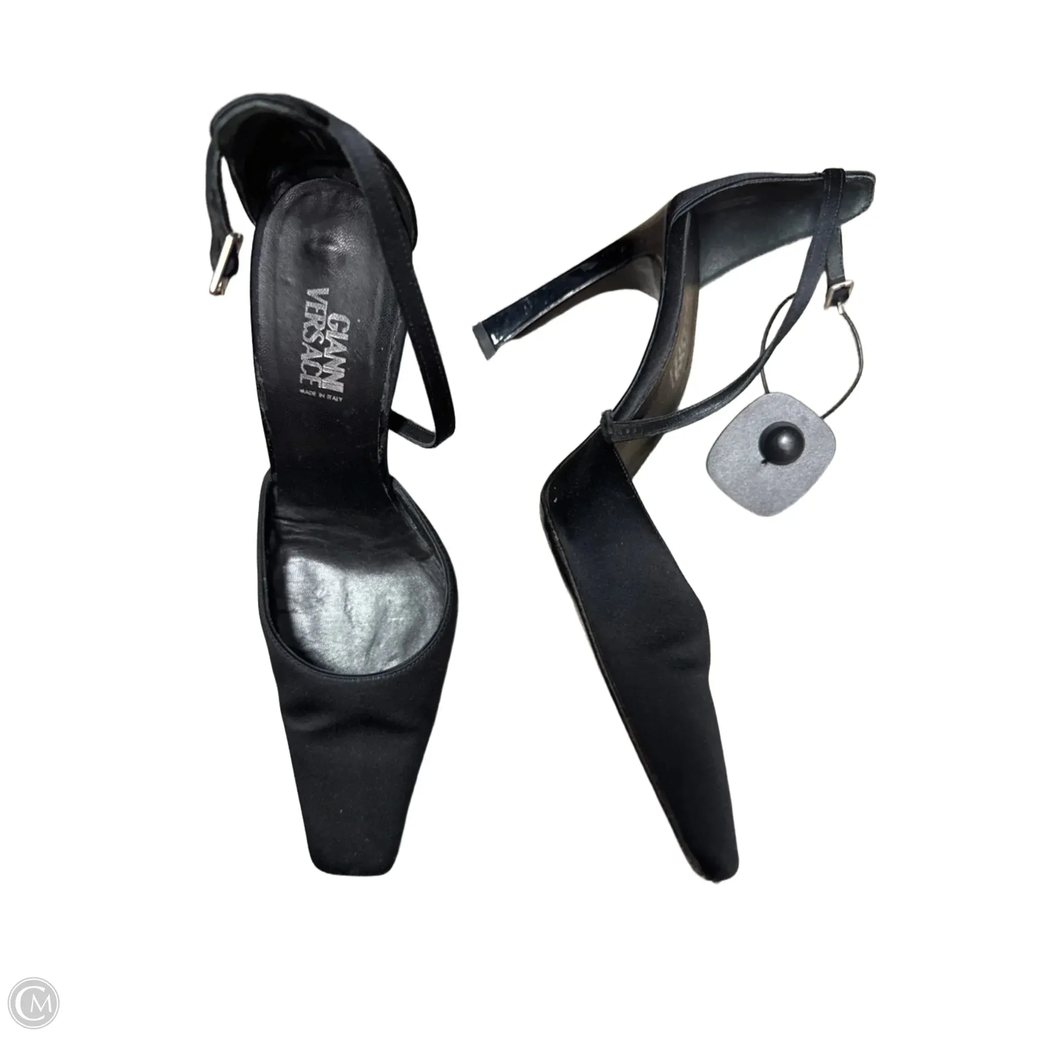 Shoes Luxury Designer By Versace In Black, Size: 7 Frost Safe