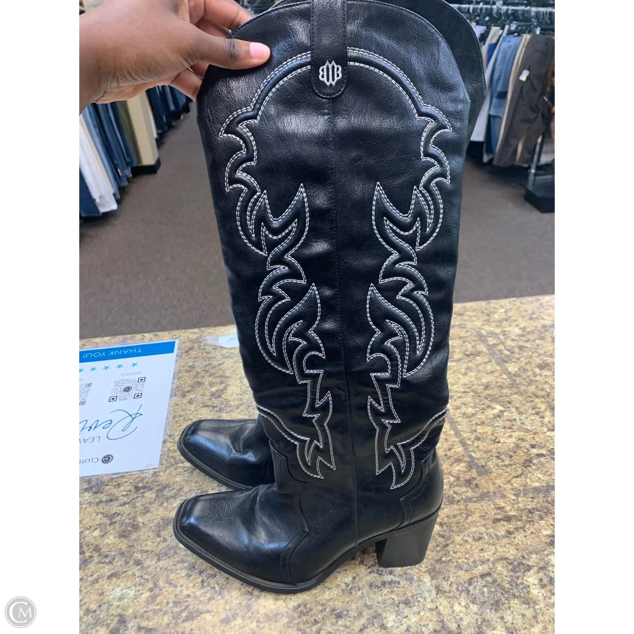 Boots Western By Clothes Mentor In Black, Size: 10 Factory Worker