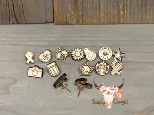 Laser Engraved Stud Earrings *Pre Order*