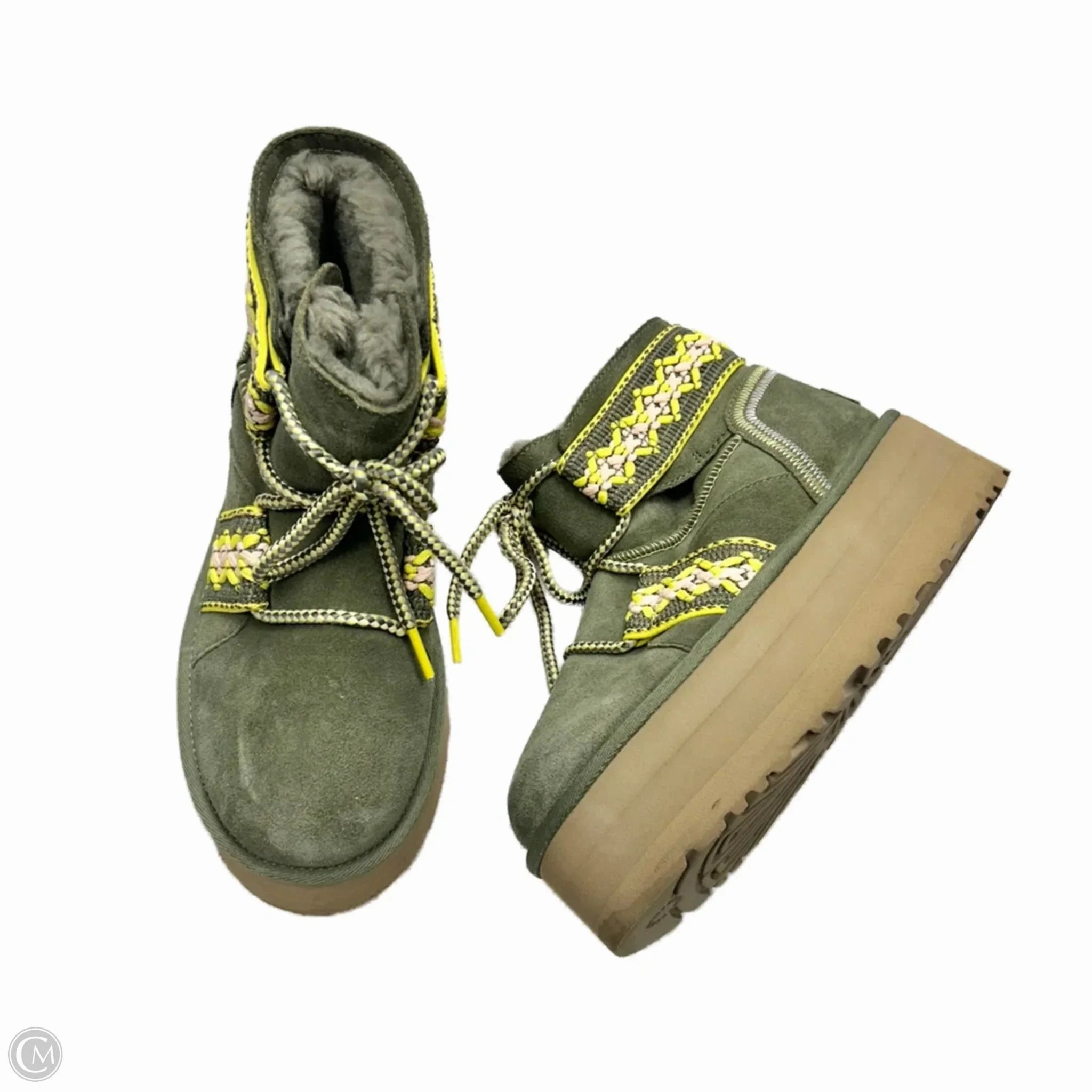 Boots Designer By Ugg In Green, Size: 6 Walking