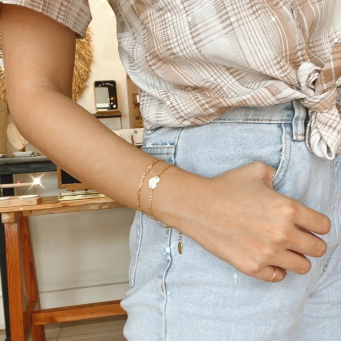 Lazer Engraved Heart Initial Bracelet