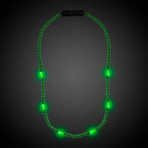 LED Light Up Green 30" Beaded Necklace