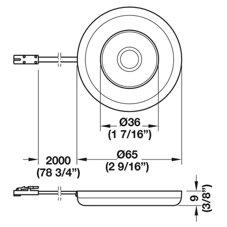 LED Surface Mounted Puck Light by Hafele Loox 2027