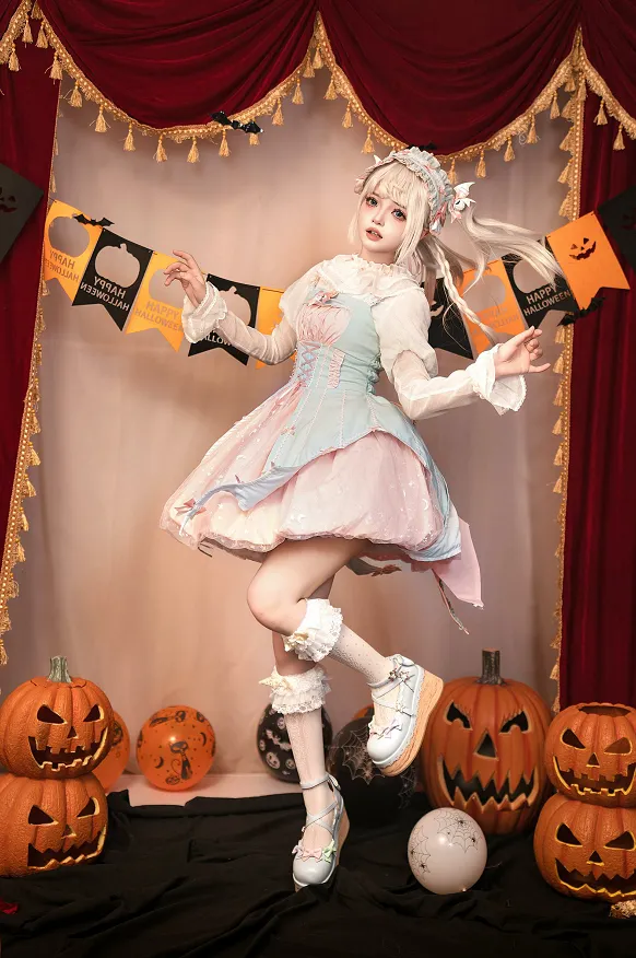 Lemon Honey~Halloween Gothic Lolita Jumper Dress Pumpkin Dress