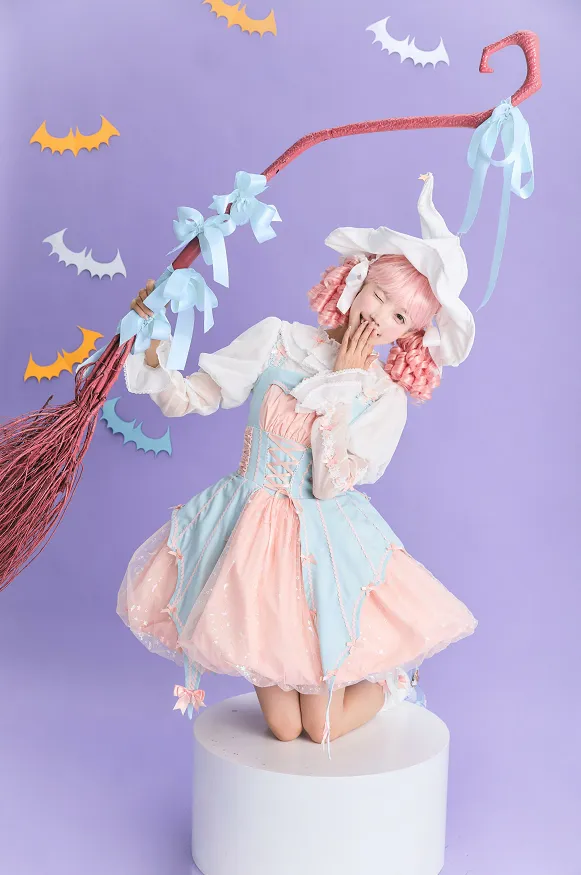 Lemon Honey~Halloween Gothic Lolita Jumper Dress Pumpkin Dress