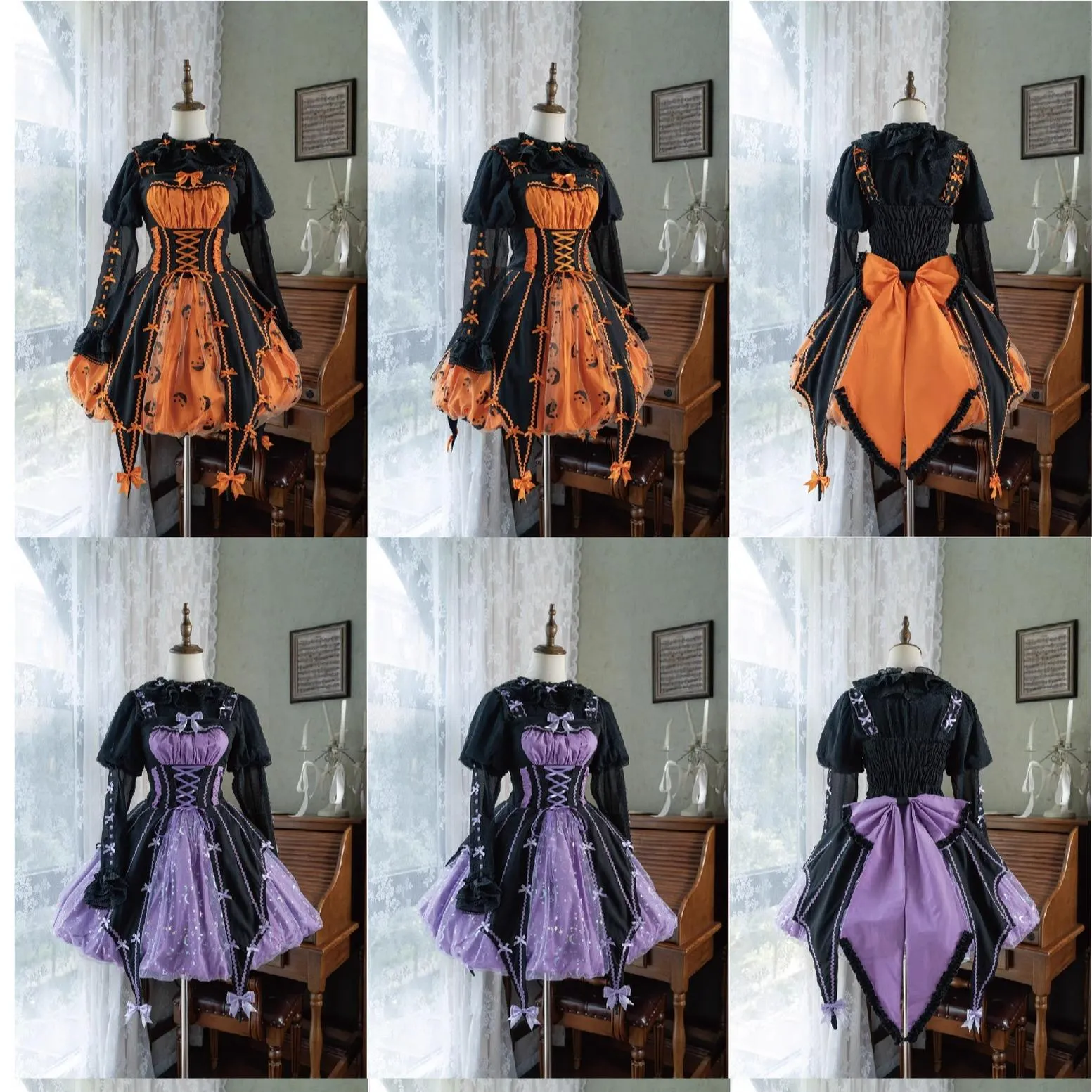 Lemon Honey~Halloween Gothic Lolita Jumper Dress Pumpkin Dress