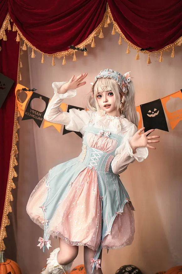 Lemon Honey~Halloween Gothic Lolita Jumper Dress Pumpkin Dress