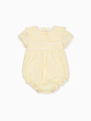 Lemon Stripe Juniper Baby Girl Romper