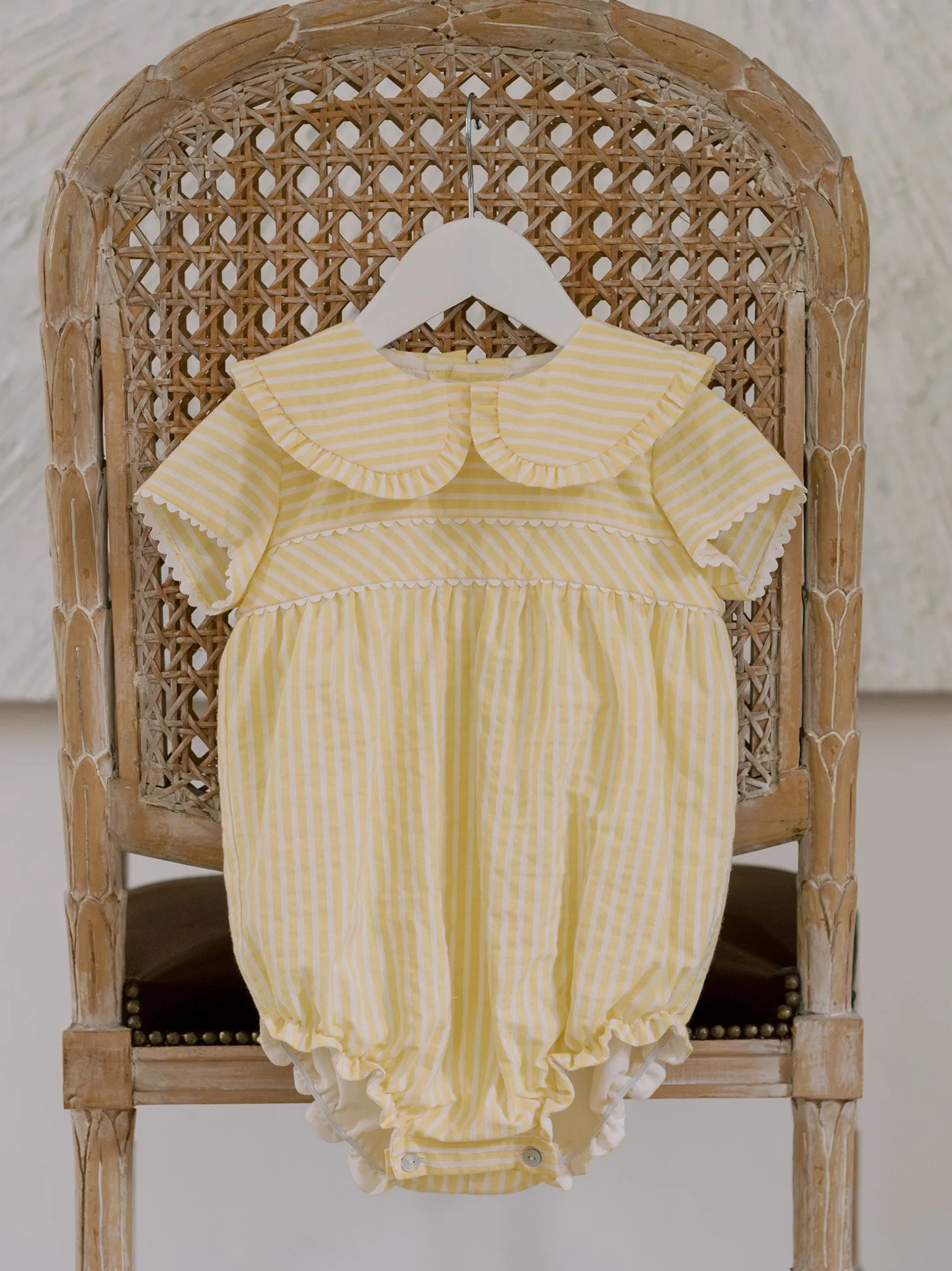 Lemon Stripe Juniper Baby Girl Romper