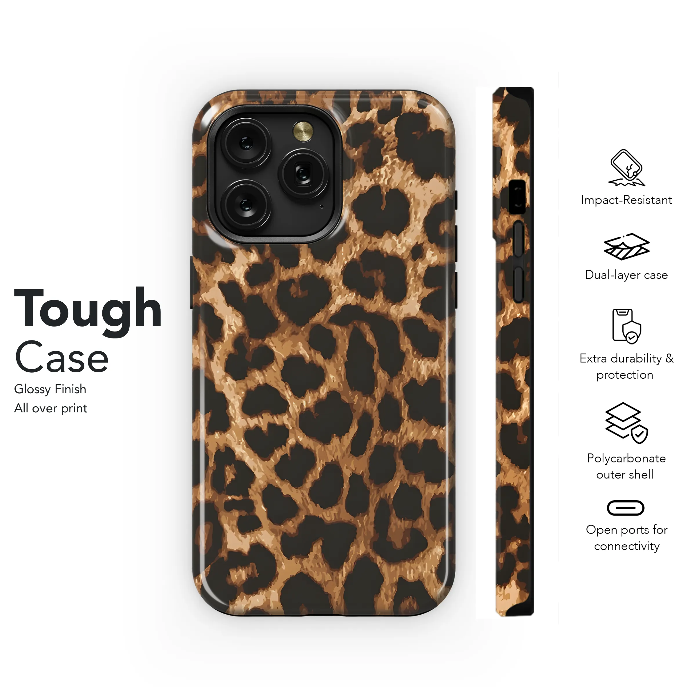Leopard Skin Phone Case iPhone Samsung Cover Pixel 3666