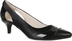 LifeStride Womens Morgan Pointed Toe Slip On Kitten Heels Black 11 Wide (C,D,W)