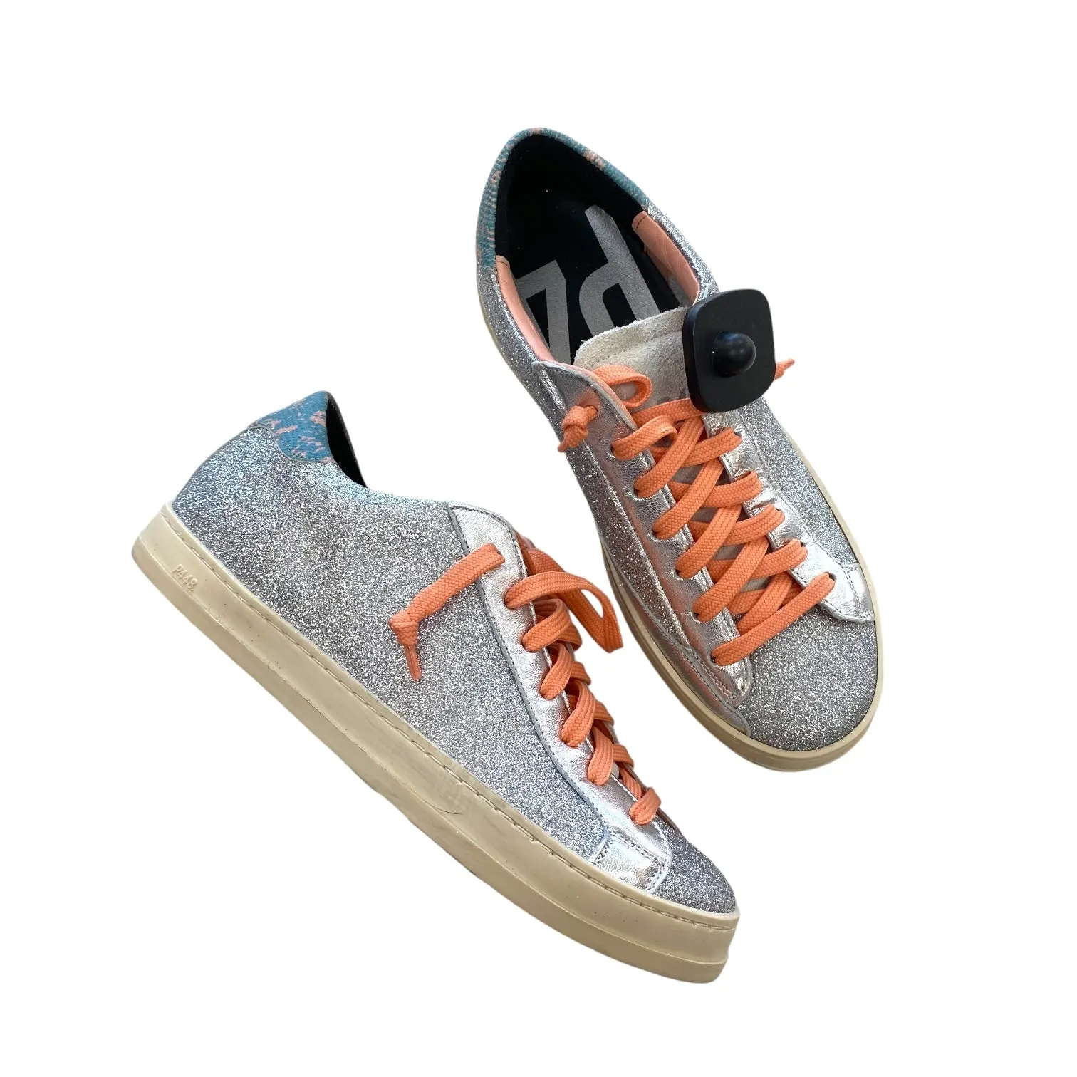 Couple Pair Shoes Designer By P448 In Silver, Size: 7.5