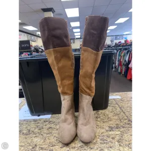 Warm and Cozy Durable Shell Winter Walker Boots Knee Heels By Cato In Brown, Size: 7