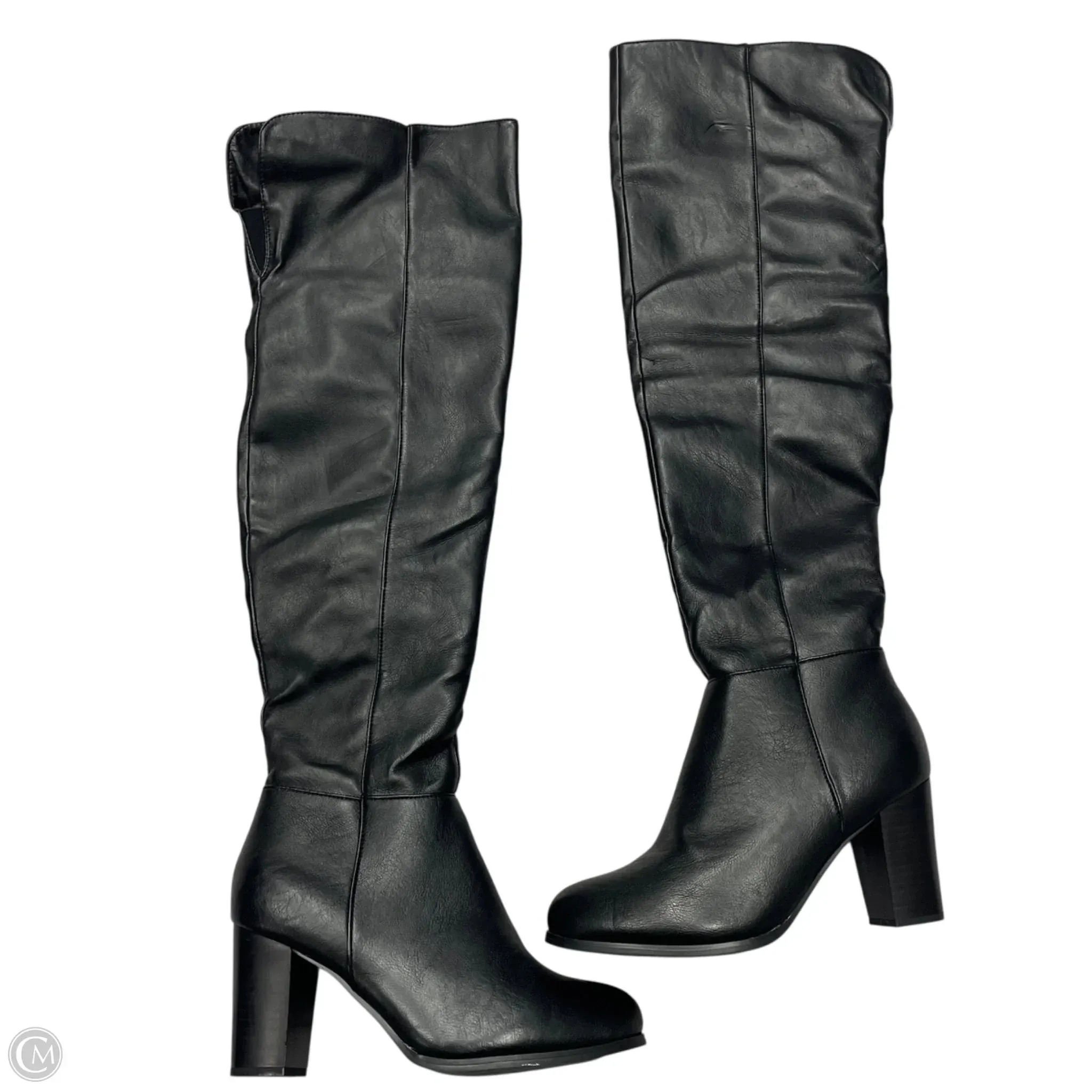 Boots Knee Heels By New York And Co In Black, Size: 8 Punk Bold Rugged Built City Walking