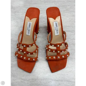 Sandals Luxury Designer By Jimmy Choo In Orange, Size: 12 Comfort Strap Multi Density Foam