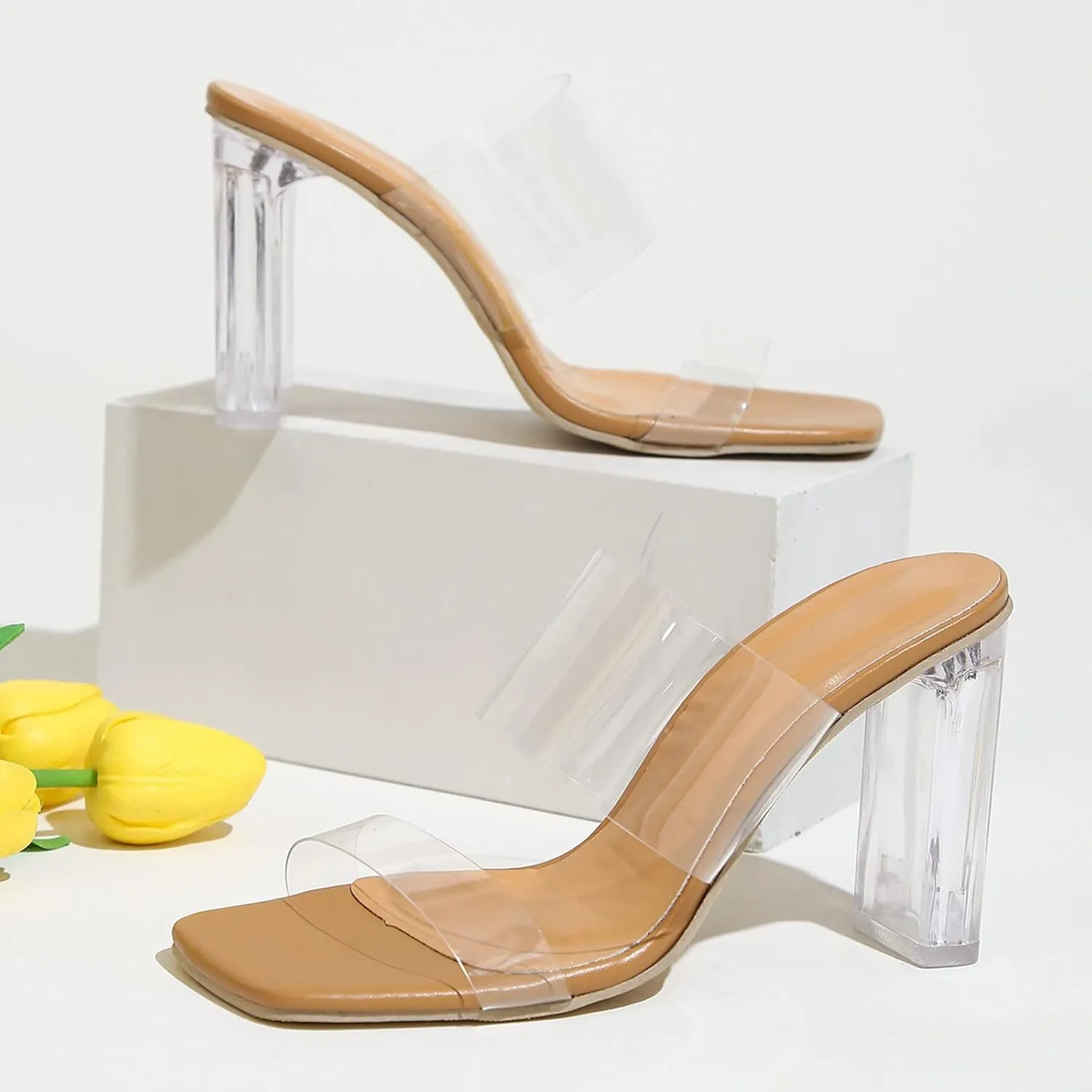 Low Heel Platform Sandals Women Summer Dressy Comfortable Open Toe Elastic Ankle Strap Casual