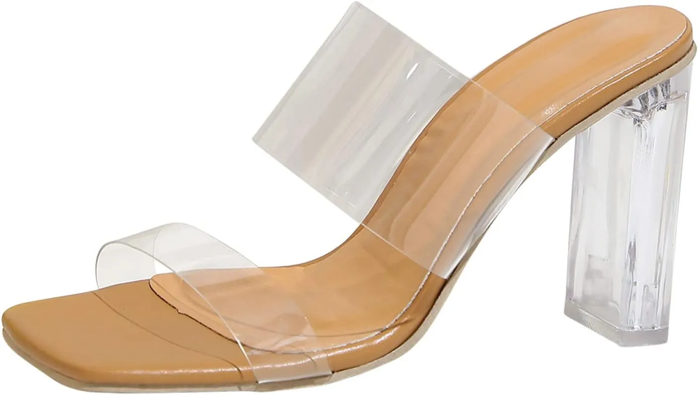 Low Heel Platform Sandals Women Summer Dressy Comfortable Open Toe Elastic Ankle Strap Casual