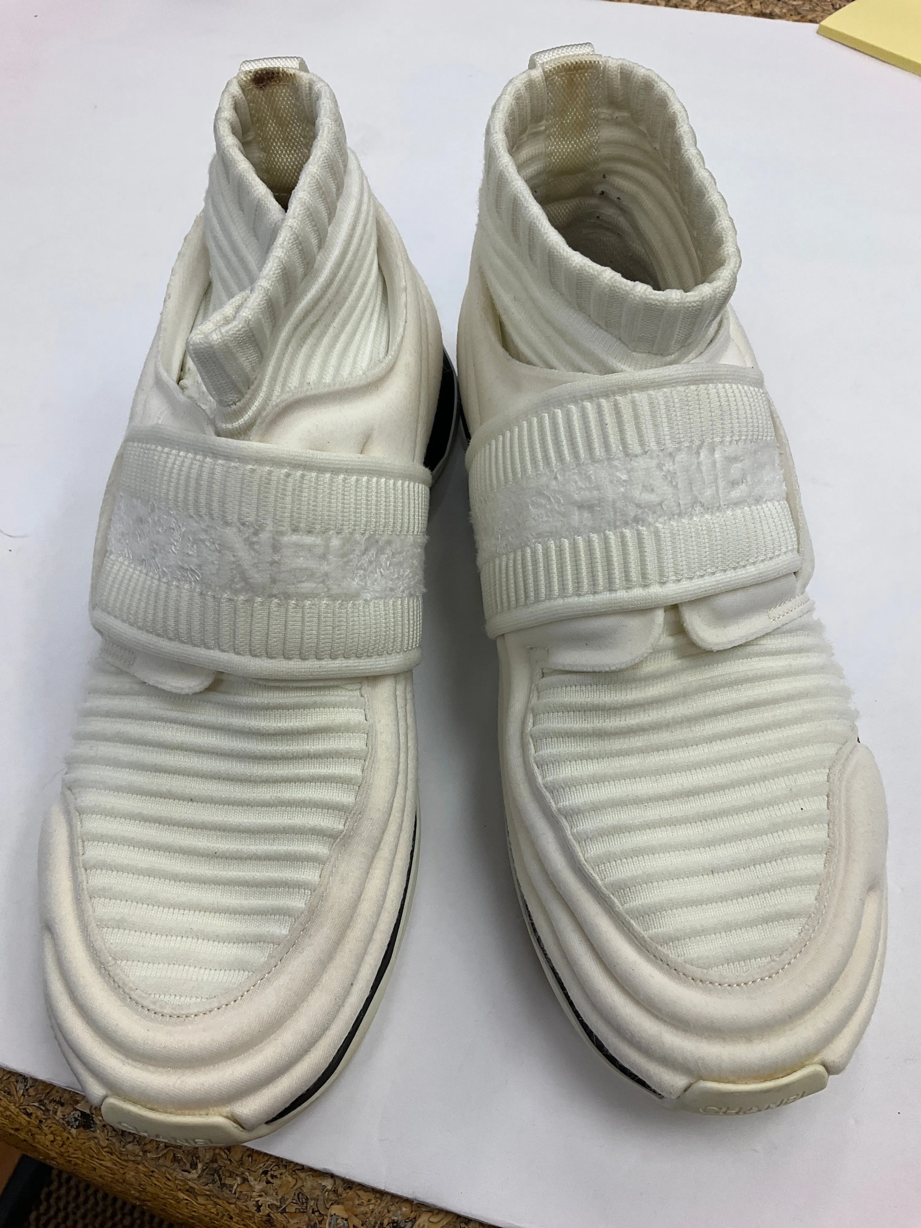 Luxury Designer Sock Sneakers Chanel, Size 8 mesh construction