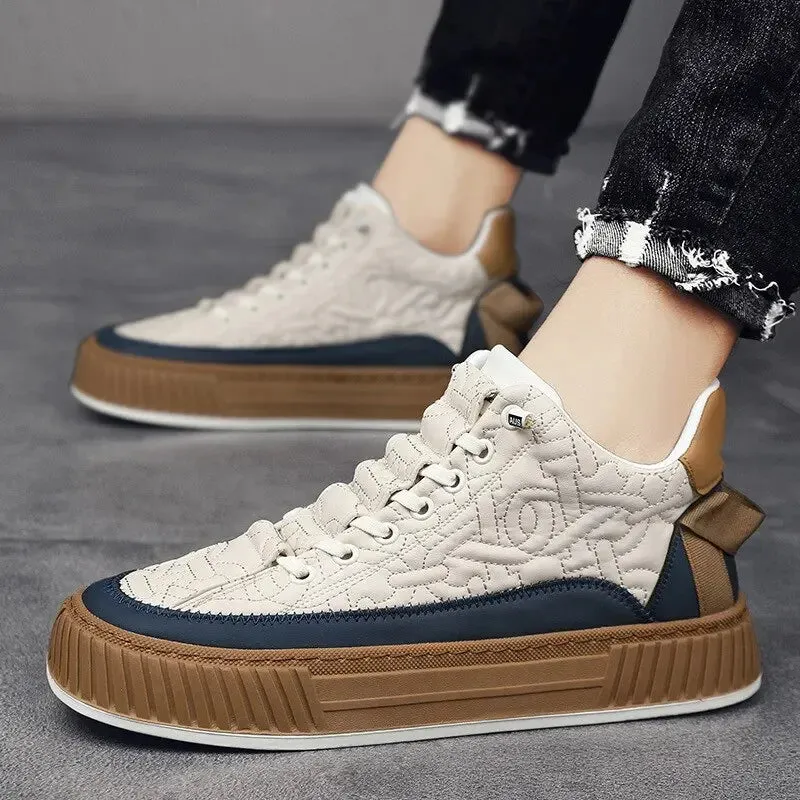 Luxury Men's Vulcanized Shoes – 2024 Designer Chunky Sneakers, Fashion Casual Board Shoes for Men
