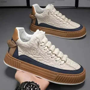Luxury Men's Vulcanized Shoes – 2024 Designer Chunky Sneakers, Fashion Casual Board Shoes for Men