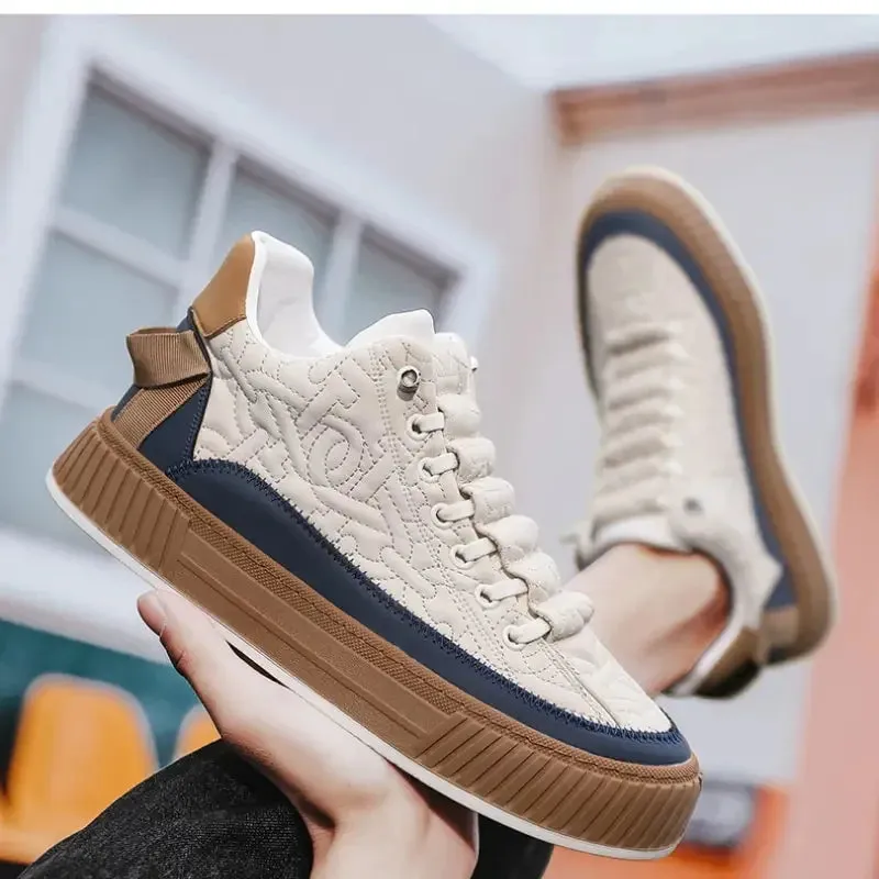Luxury Men's Vulcanized Shoes – 2024 Designer Chunky Sneakers, Fashion Casual Board Shoes for Men